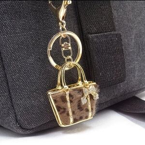 Elegant Gold and Brown Keychain/Purse Tag Accessory